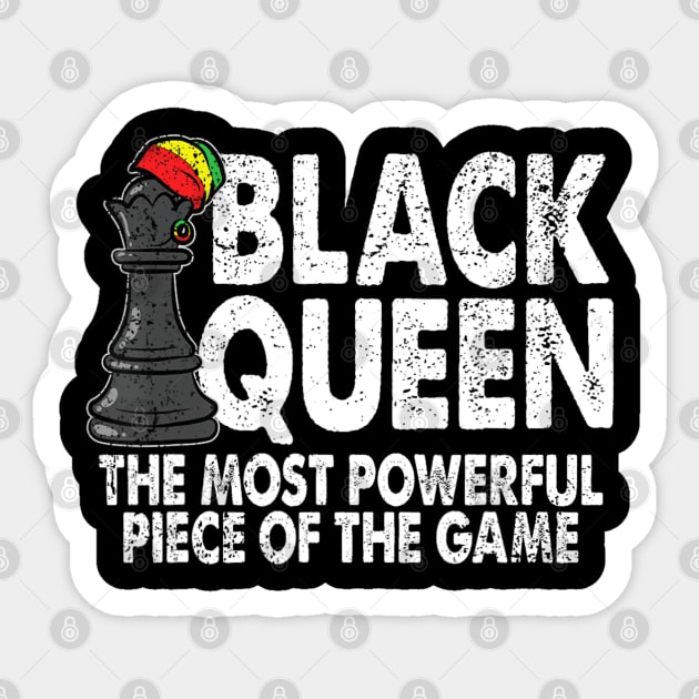 Black Queen The Most Powerful Piece Black History Month Sticker by marchizano